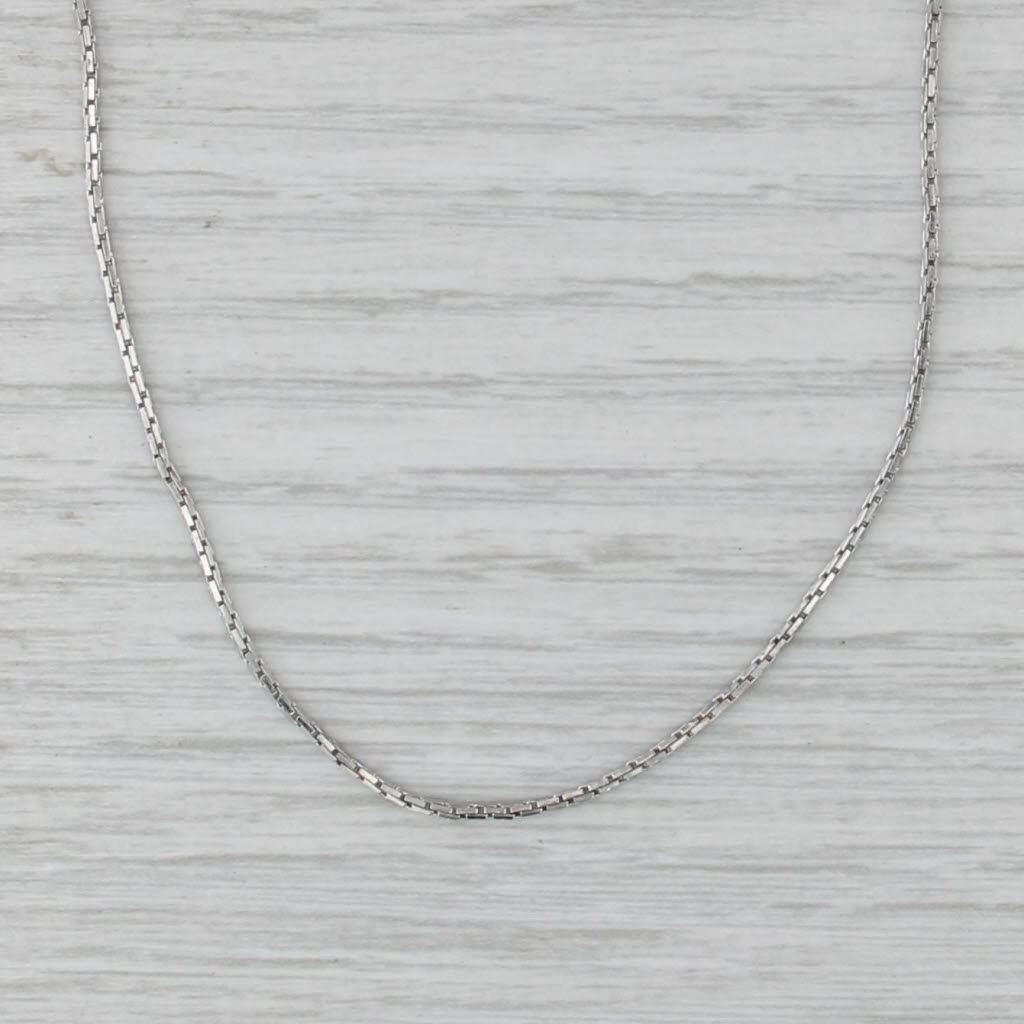 18" 1mm Box Chain Necklace 14k White Gold
