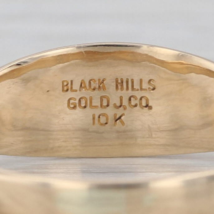 J Co Black Hills Gold Leaf Ring 10k Gold Stackable Band Size 7.5