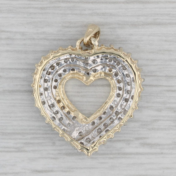 0.27ctw Diamond Open Heart Pendant 10k Yellow Gold