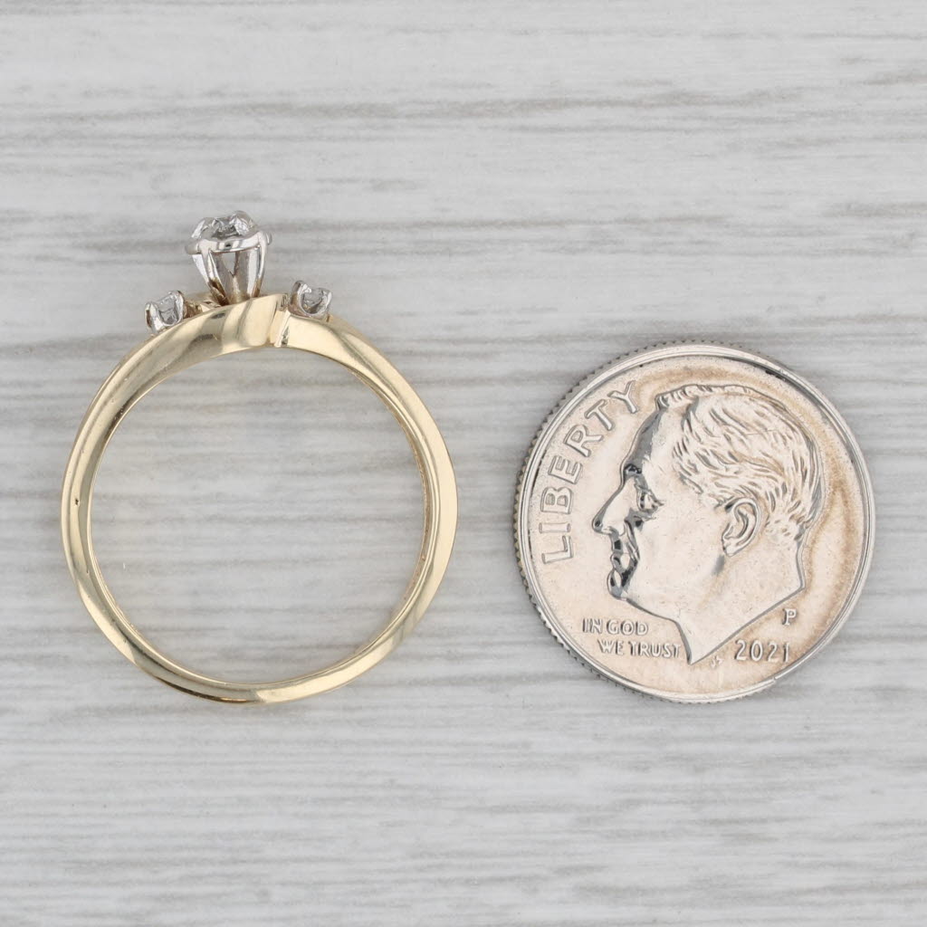 Gray Diamond Engagement Ring 14k Yellow Gold Size 5.75