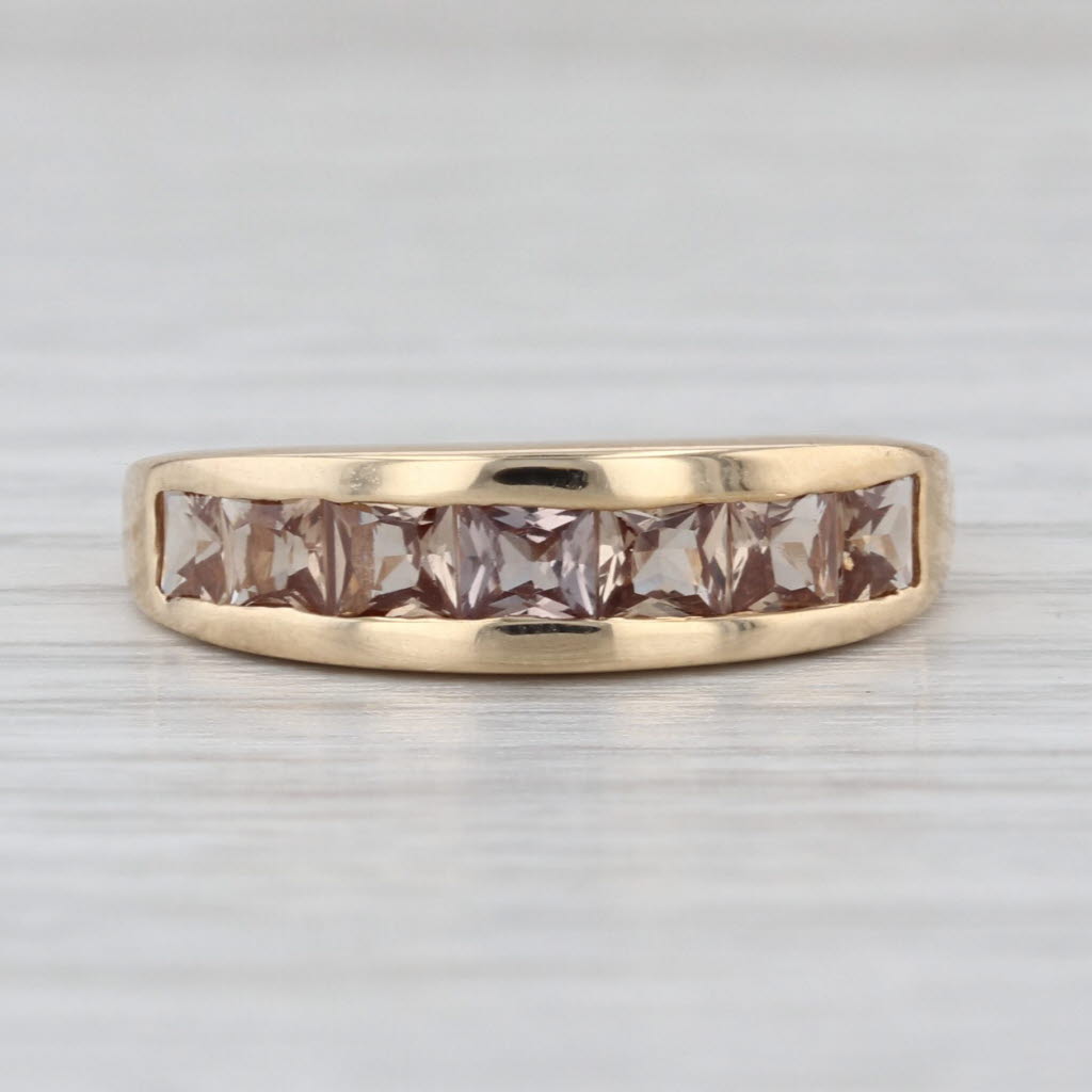 1.24ctw Color Change Garnet Ring 10k Yellow Gold Size 6.25 Band Stackable COA