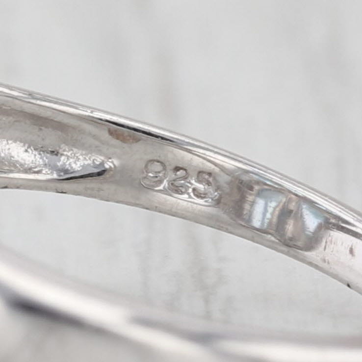New 1.23ctw Blue Topaz Diamond Pinwheel Flower Ring Sterling Silver Size 7
