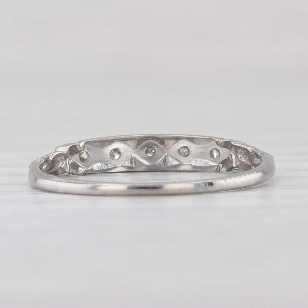 Vintage Diamond Ring 14k White Gold Size 5.25 Bridal Wedding Band