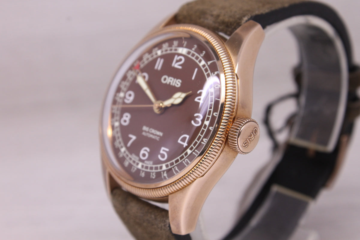 Oris Big Crown Bronze Pointer Date Mens 40mm Automatic Watch Swiss Box Card MINT