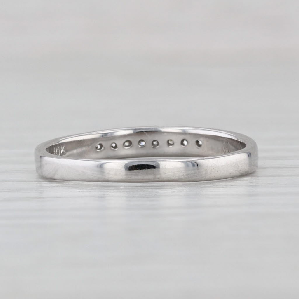 Diamond Wedding Band 10k White Gold Size 7.5 Stackable Ring