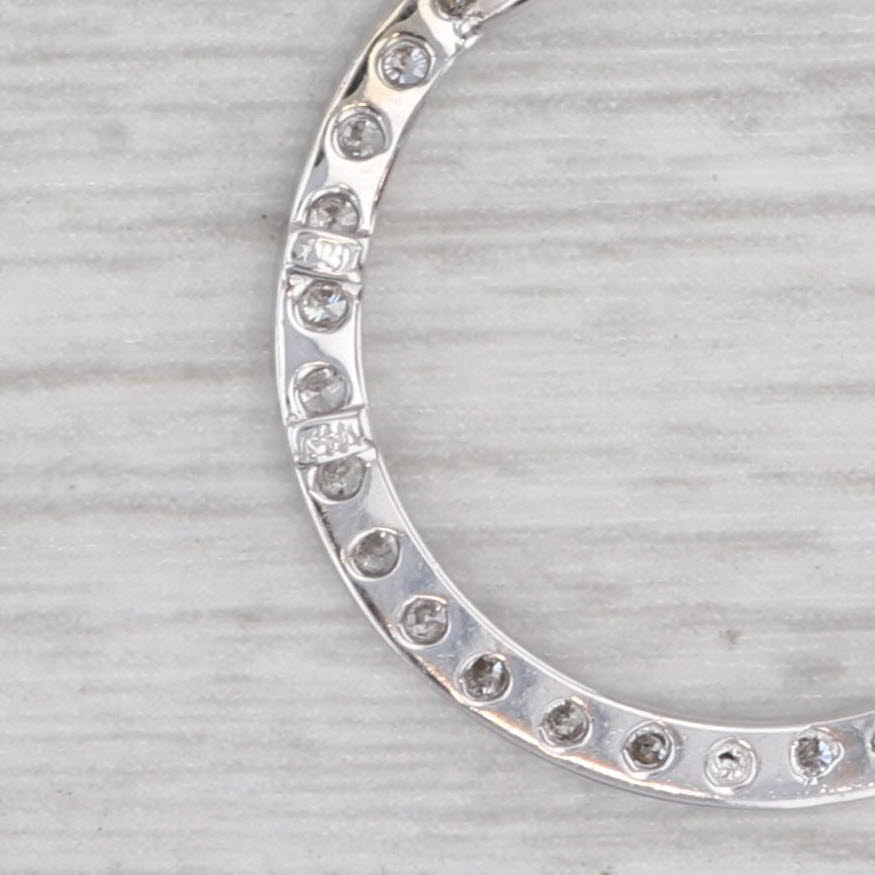 Gray 0.50ctw Diamond Circle Pendant Necklace 14k White Gold 20" Box Chain