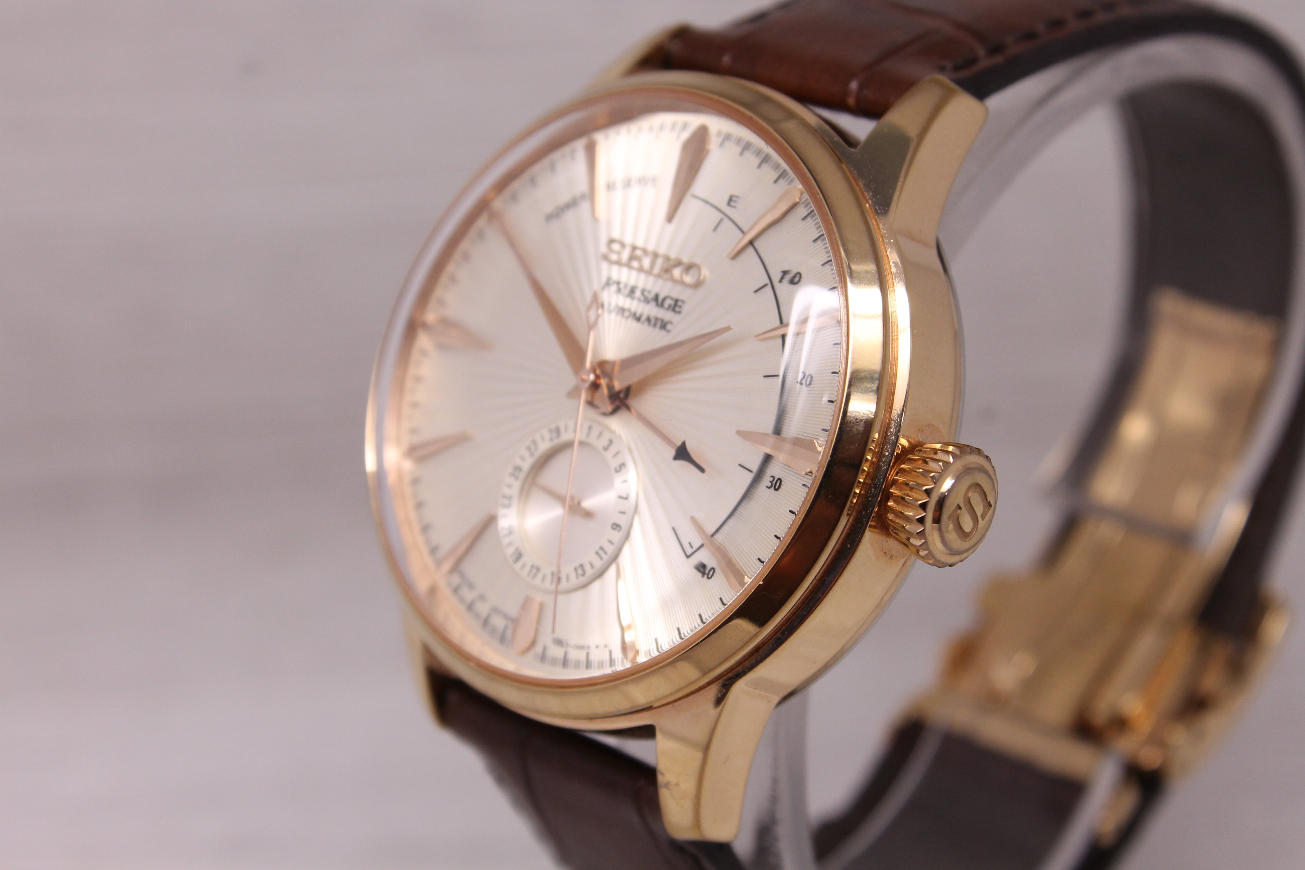 Seiko Presage Mens 40mm Steel Automatic Watch Cocktail Sidecar SSA346 Box