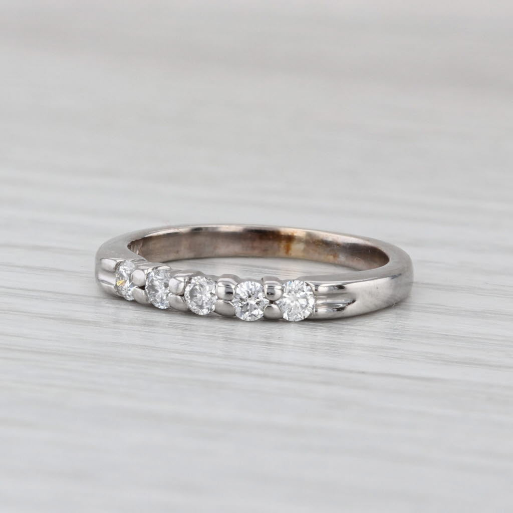 0.20ctw Diamond Wedding Band 14k White Gold Stackable Ring Size 4.75