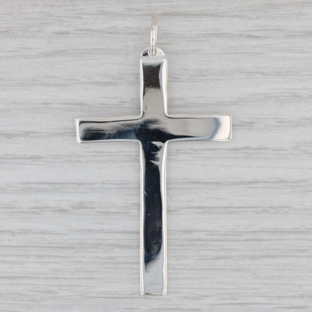 Gray Large Cross Pendant Sterling Silver 925 Statement