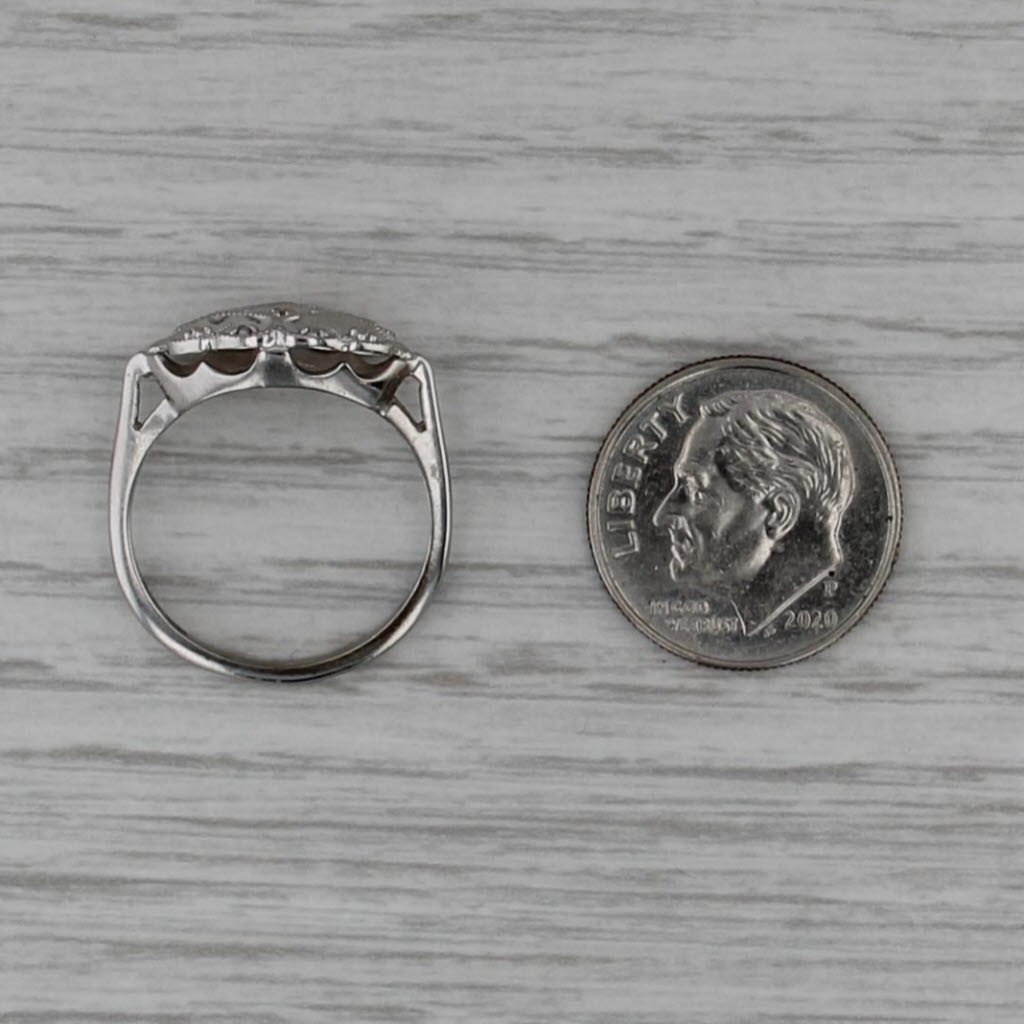 Vintage Diamond Princess Ring 10k White Gold Size 6.25