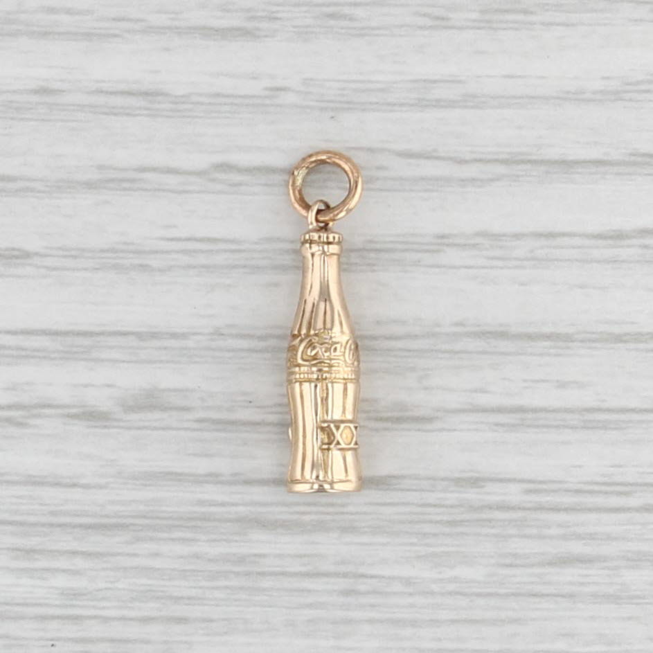 Vintage Coke Bottle Charm 10k Yellow Gold Coca Cola Souvenir Pendant