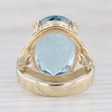 Light Gray New 16.70ct Blue Topaz Ring 14k Yellow Gold Size 7.5 Oval Solitaire