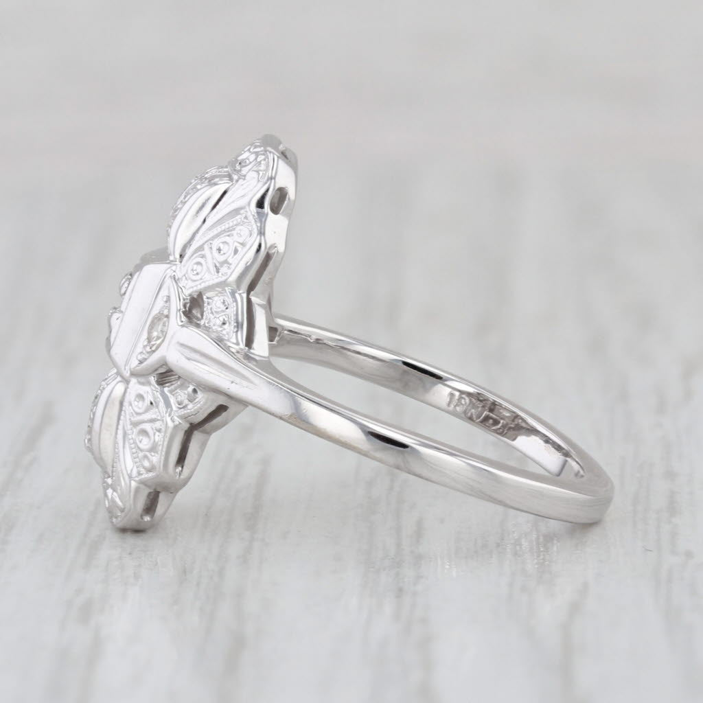 Vintage 0.15ctw Diamond Ring 18k White Gold Size 7