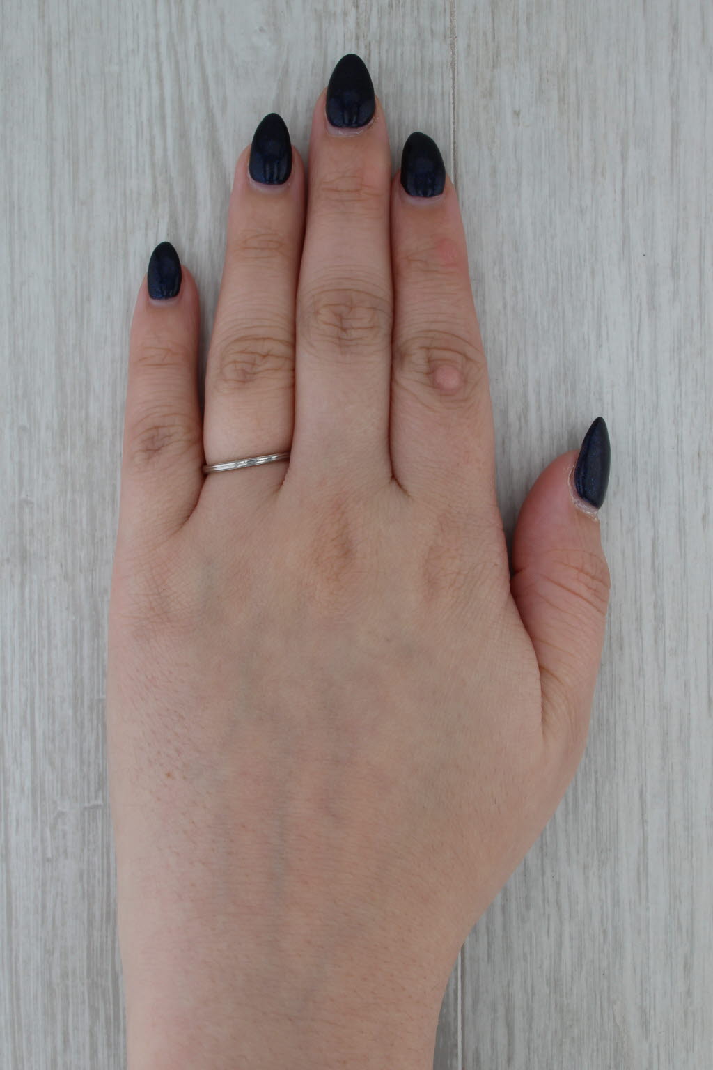 Vitnage Ridged Pattern Wedding Band 900 Platinum Size 6.25 Ring Stackable