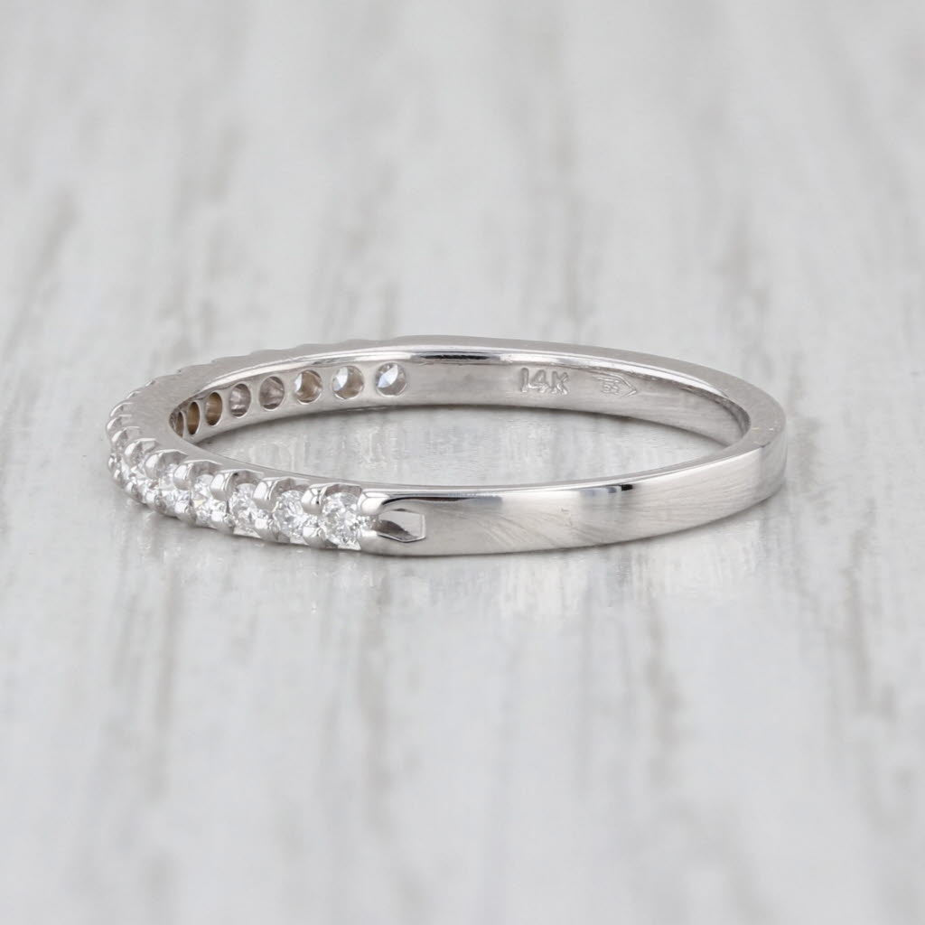 0.23ctw Diamond Wedding Band 14k White Gold Size 6.75 Stackable Ring