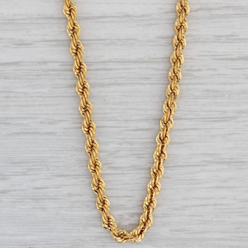 IROLD 14K Yellow Gold Rope Chain Necklace - 14K Italian Yellow Gold Rope Necklace Chain