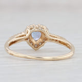 Light Gray 0.32ctw Tanzanite Heart Diamond Halo Ring 10k Yellow Gold Size 7.25 Engagement