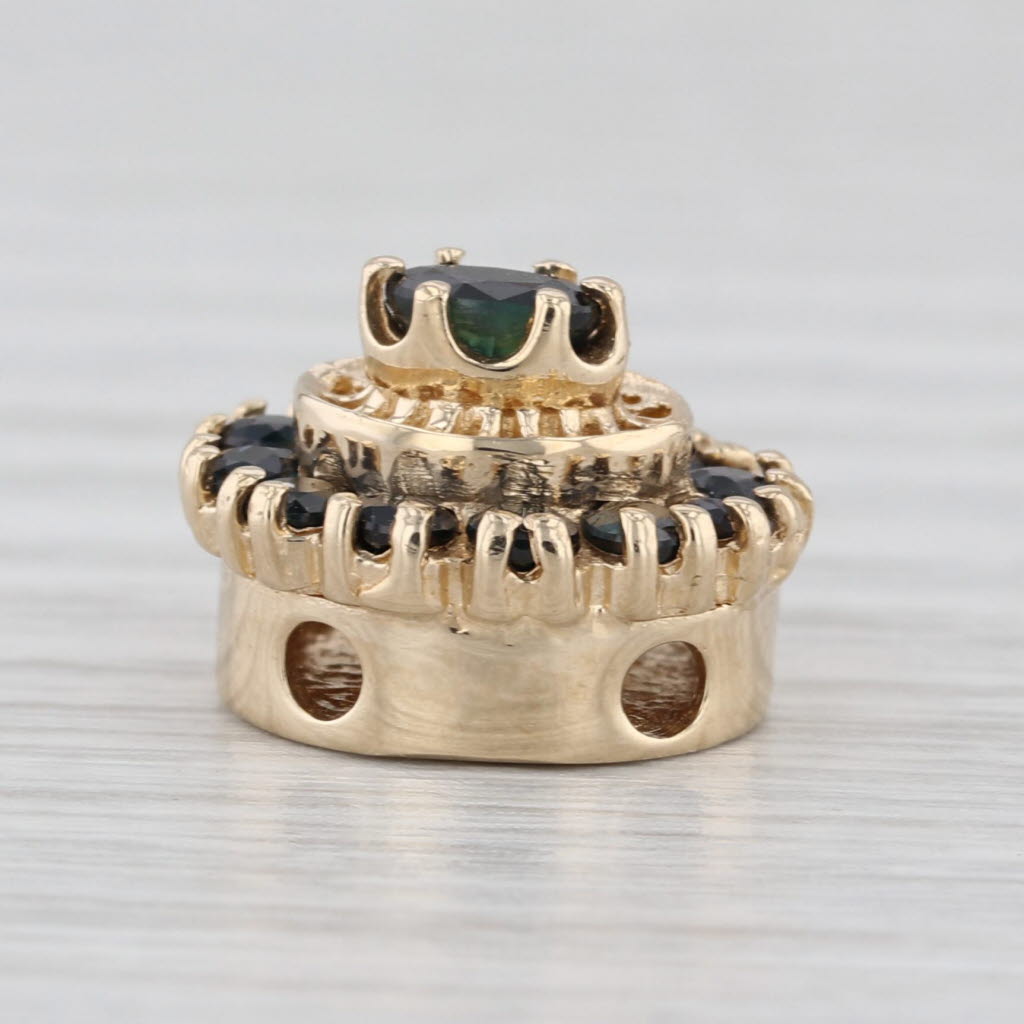 Richard Klein 1.20ctw Blue Sapphire Slide Bracelet Charm 14k Yellow Gold