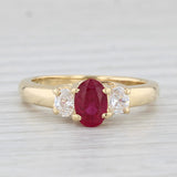 1.18ctw Oval Ruby Diamond Ring 18k Yellow Gold Size 7 Engagement GIA