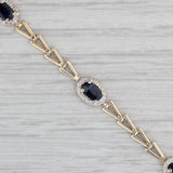 1.75ctw Blue Sapphire Bracelet 10k Yellow Gold 7.25" Chain