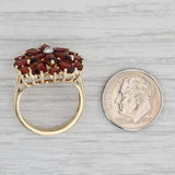 Gray 5.65ctw Garnet Flower Cluster Ring 10k Yellow Gold Size 7 Cocktail