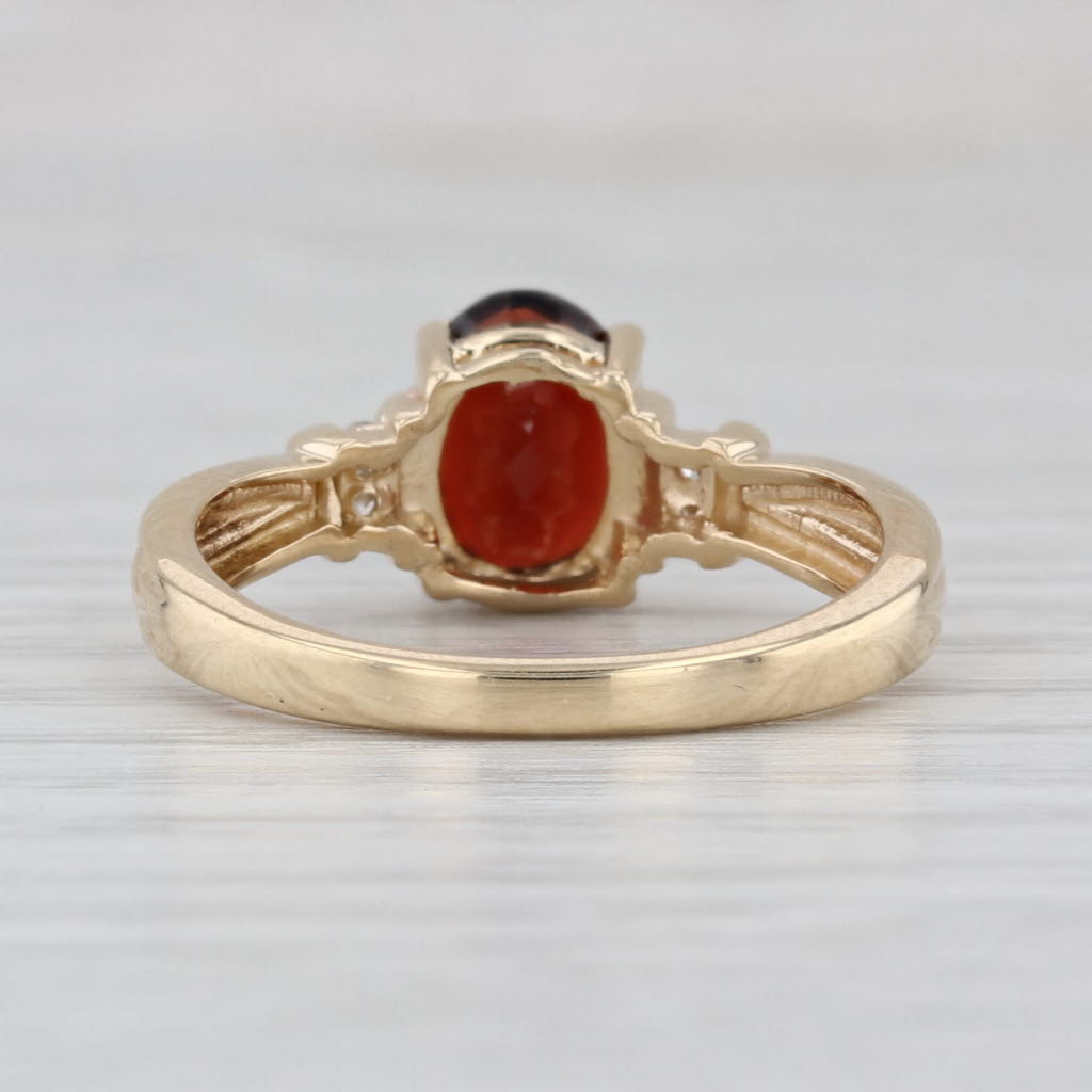 1.34ctw Oval Garnet Diamond Ring 14k Yellow Gold Size 6.75