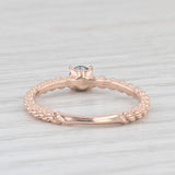 0.25ct Irradiated Blue Diamond Ring 14k Rose Gold Sz 6 Stackable Round Solitaire