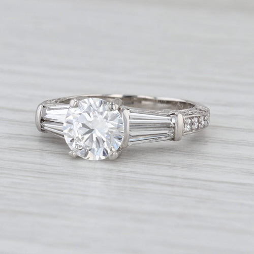 IGI 3.07ctw Round Lab Grown Diamond Engagement Ring Platinum Size 6