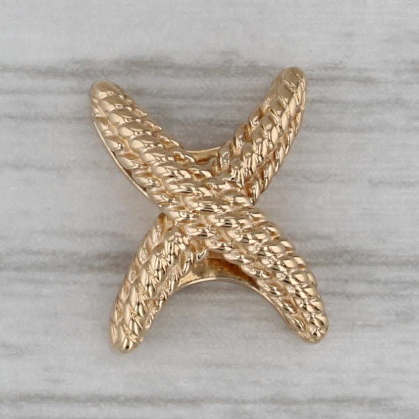 Dark Gray Jabel X Slide Charm Bracelet Spacer 18k Yellow Gold Vintage