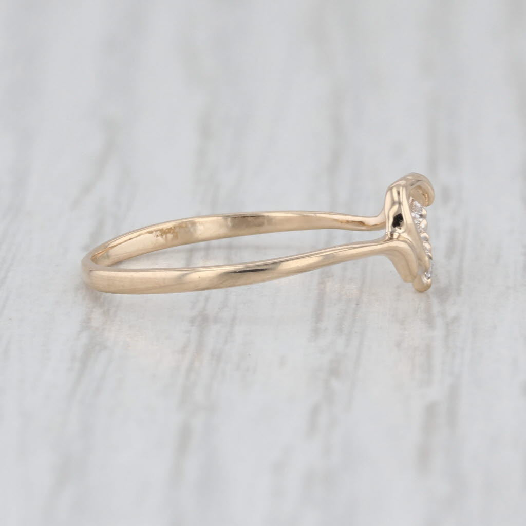 Diamond Accented Open Heart Ring 14k Yellow Gold Size 6