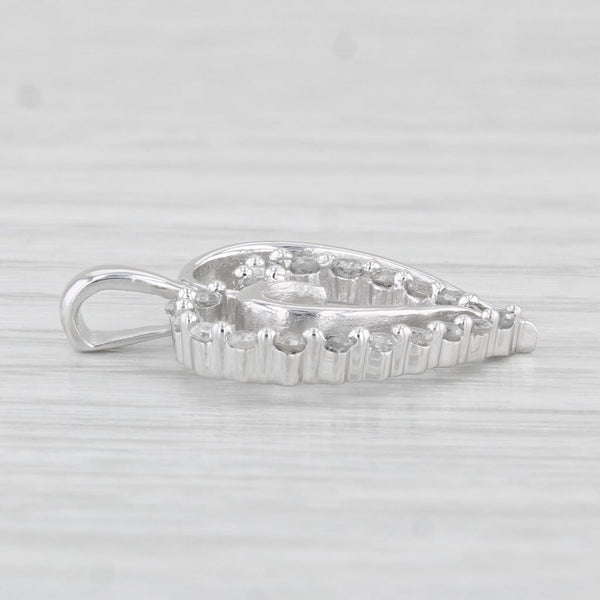 0.25ctw Diamond Double Heart Pendant 10k White Gold