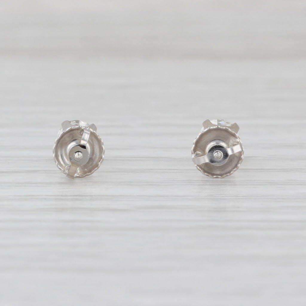 0.51ctw Round Diamond Solitaire Stud Earrings 10k White Gold Studs