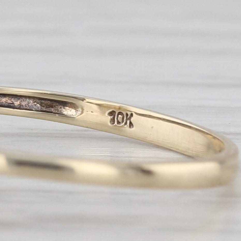 Cultured Pearl Solitaire Ring 10k Yellow Gold Size 7.25 Diamond Accent