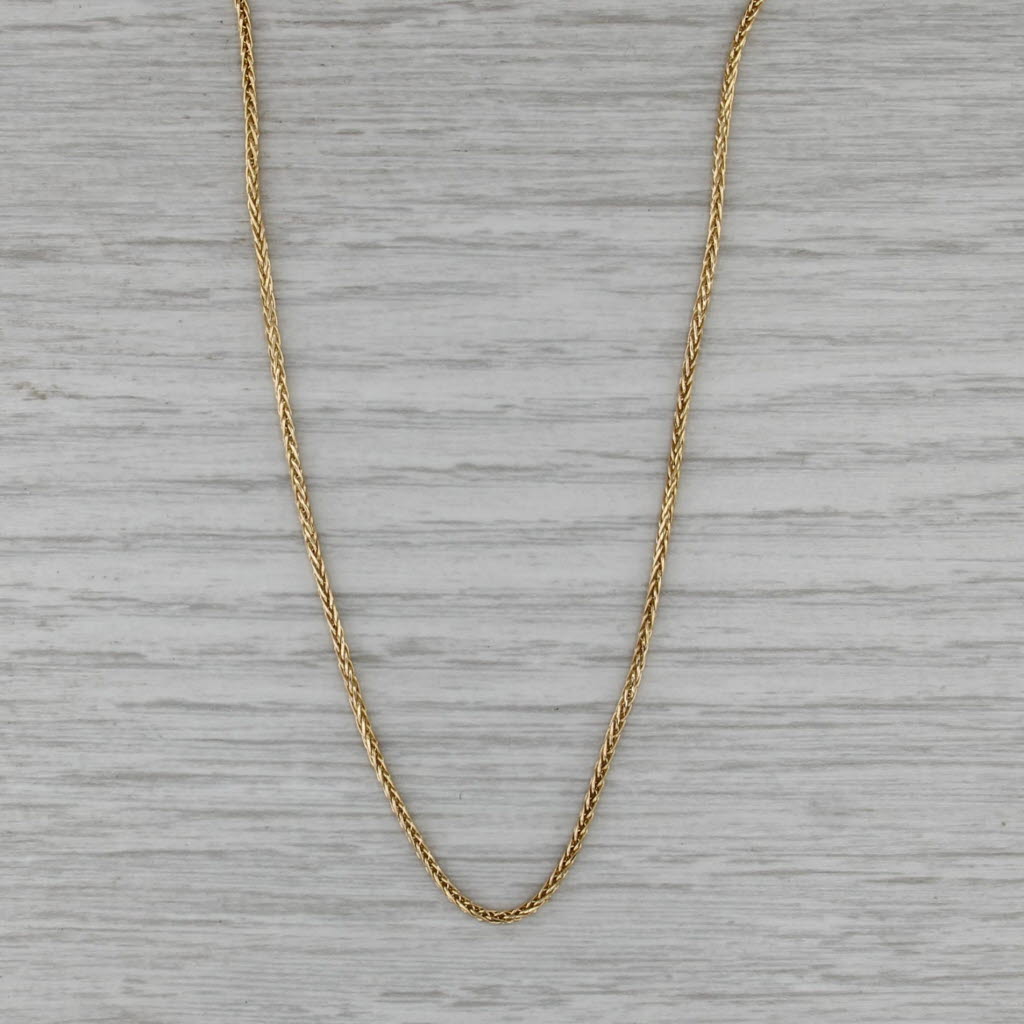 Wheat Chain Necklace 14k Yellow Gold Adjustable Slide 22" 1.3mm