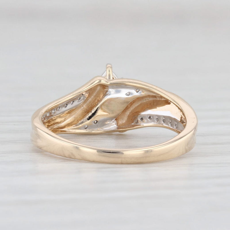 Light Gray Diamond Engagement Style Ring 10k Yellow Gold Size 7