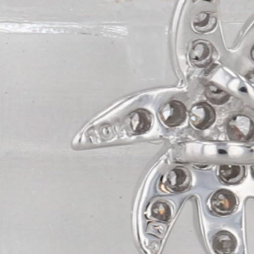 0.14ctw Diamond Palm Tree Pendant 10k White Gold Small Charm