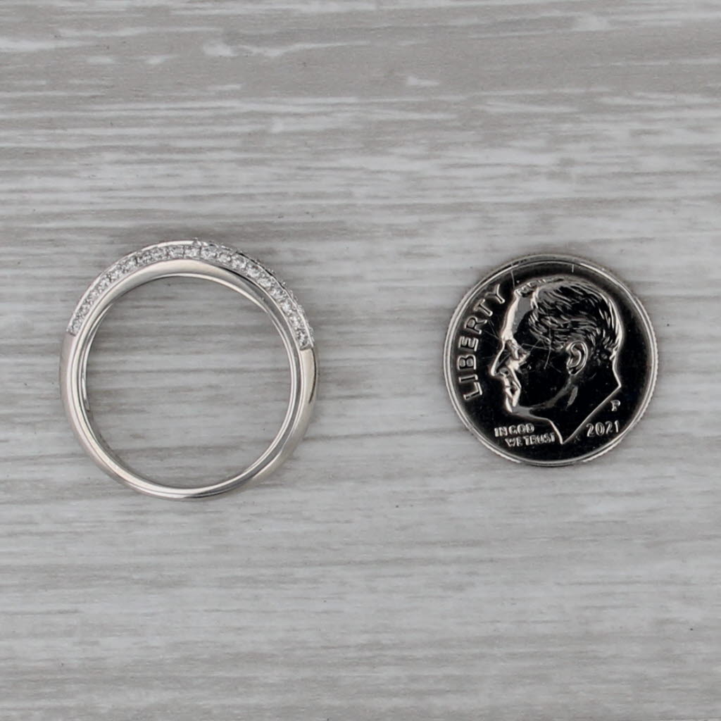 0.50ctw 3 Row Diamond Ring 14k White Gold Size 6.75 Wedding Anniverary Band