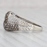 Light Gray 0.60ctw Champagne White Pave Diamond Bypass Ring 10k White Gold Sz 7.25 Cocktail
