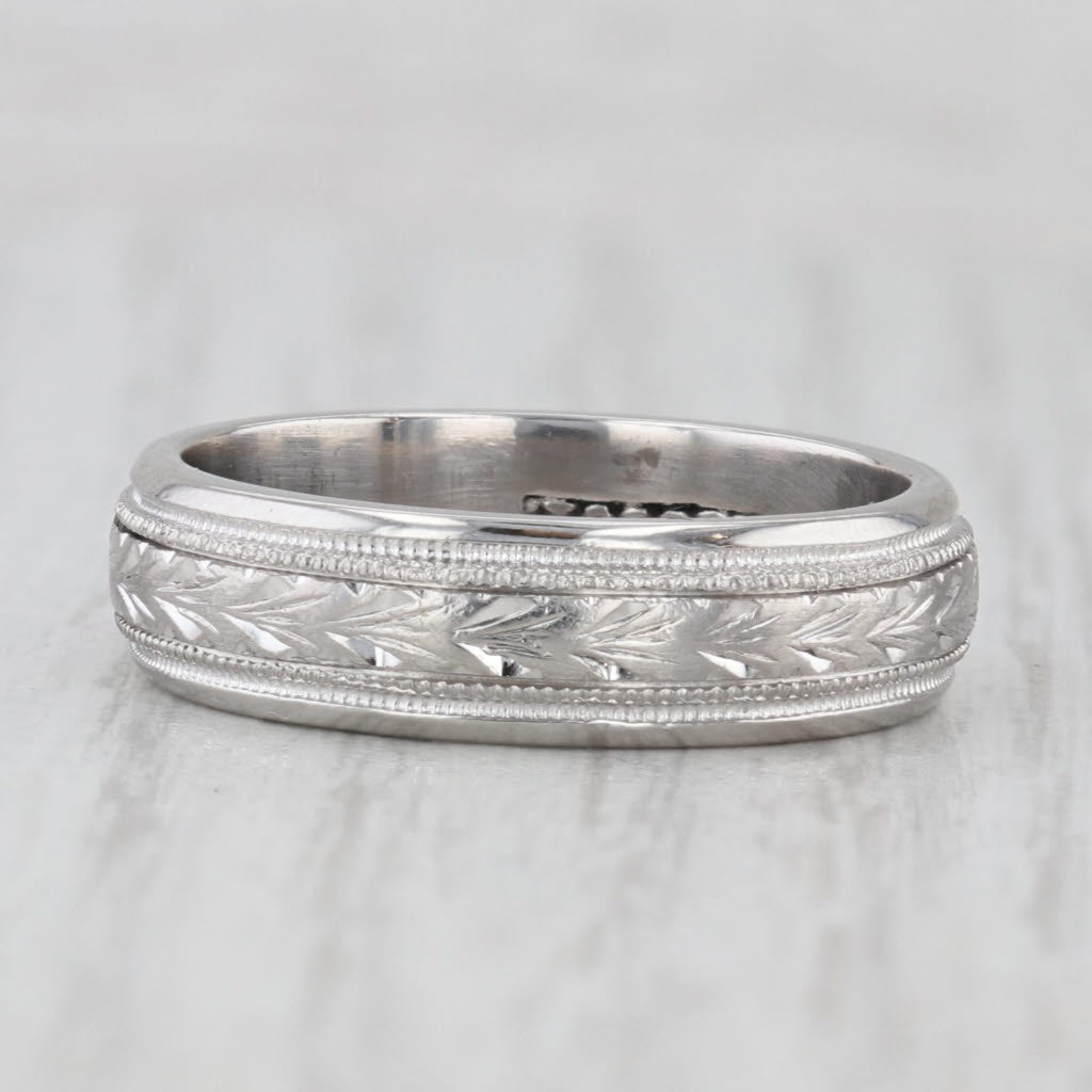 Light Gray Tacori Men's Wedding Ring Platinum Size 9 Band 5.8mm