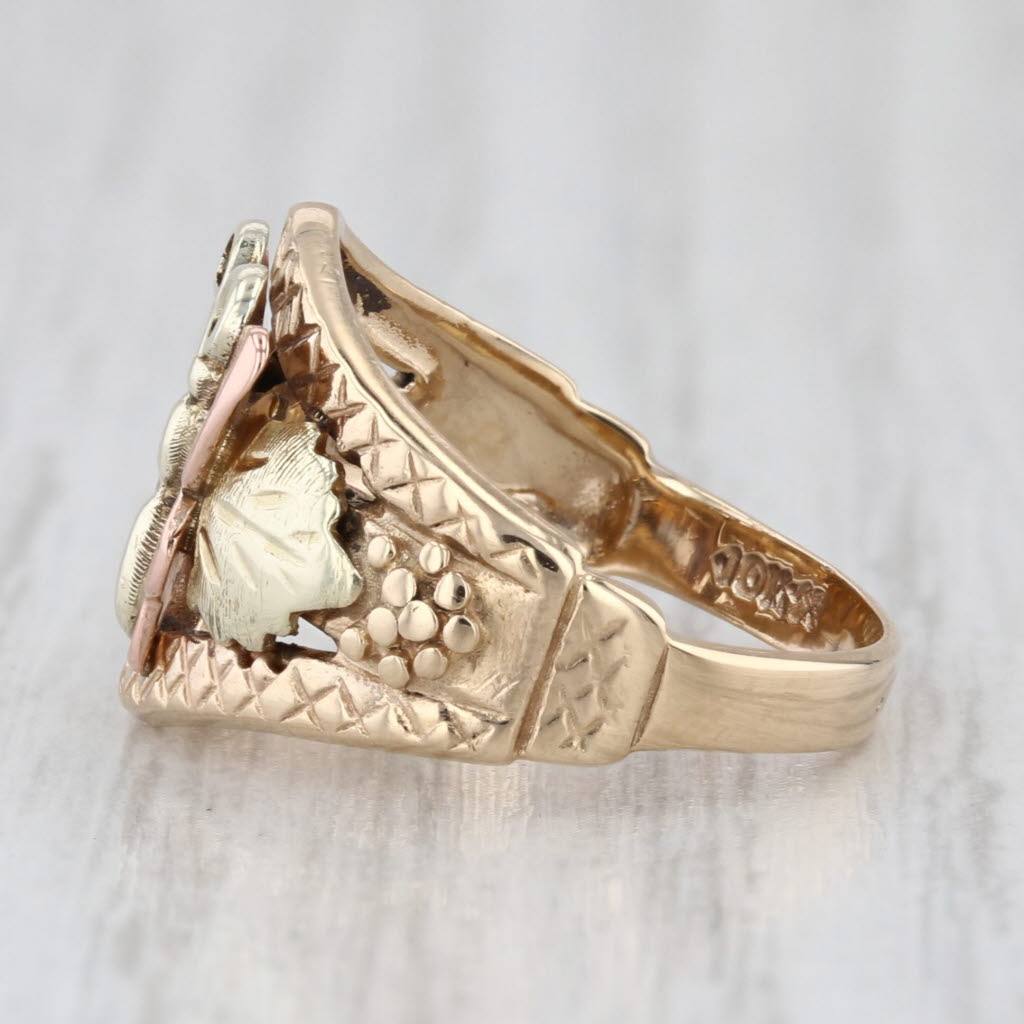 Black Hills Gold Butterfly Ring 10k Yellow Green Rose Gold Size 4.5 Dakota West