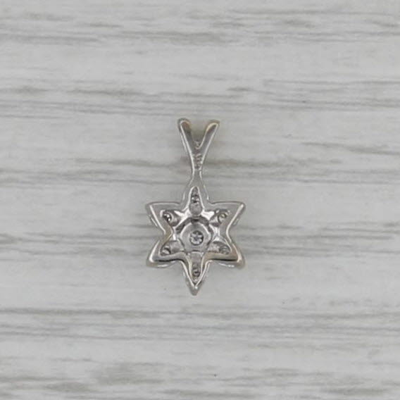 Small Diamond Cluster Star Pendant 14k White Gold
