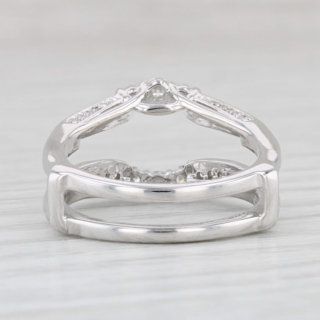 Light Gray 0.48ctw Diamond Ring Jacket 14k White Gold Size 7 Guard Enhancer Wedding Band