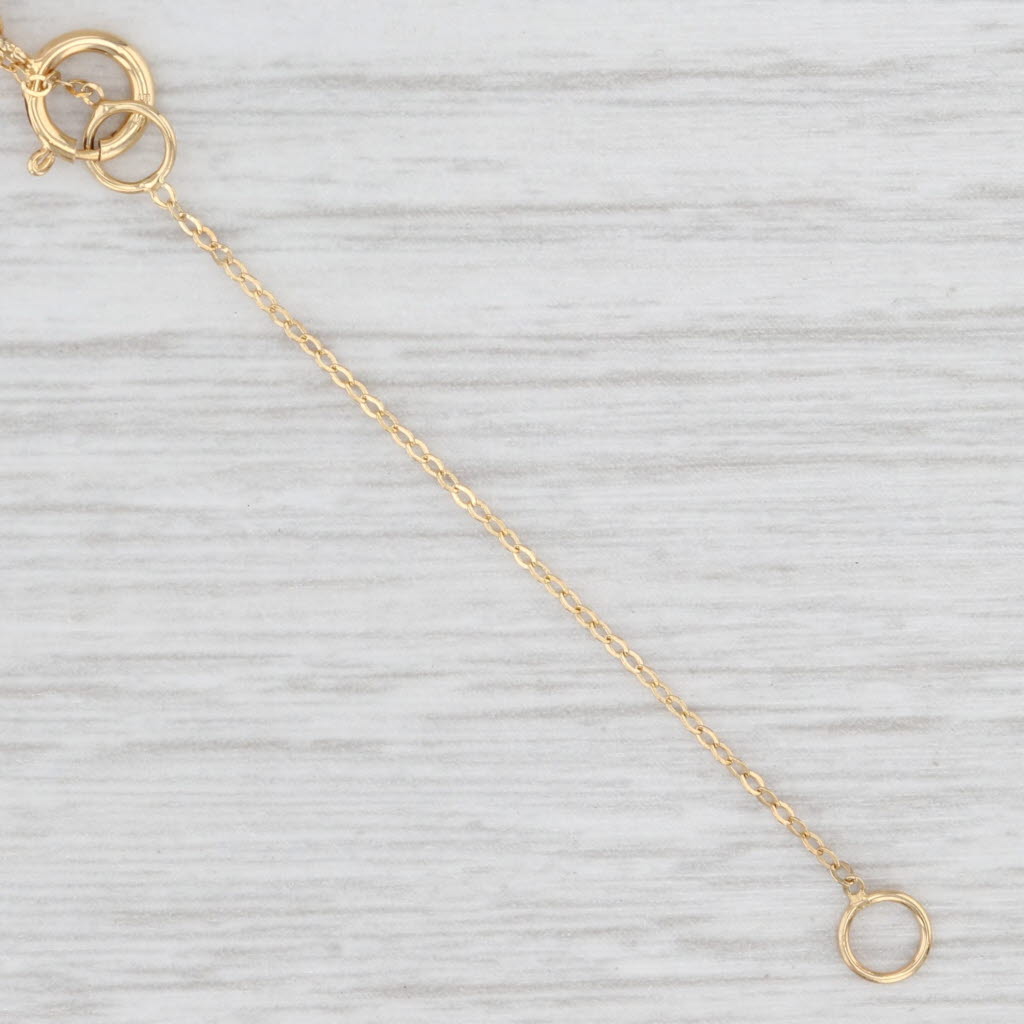 Light Gray New Pink Enamel Heart Pendant Necklace 16" 18" Cable Chain 14k Yellow Gold