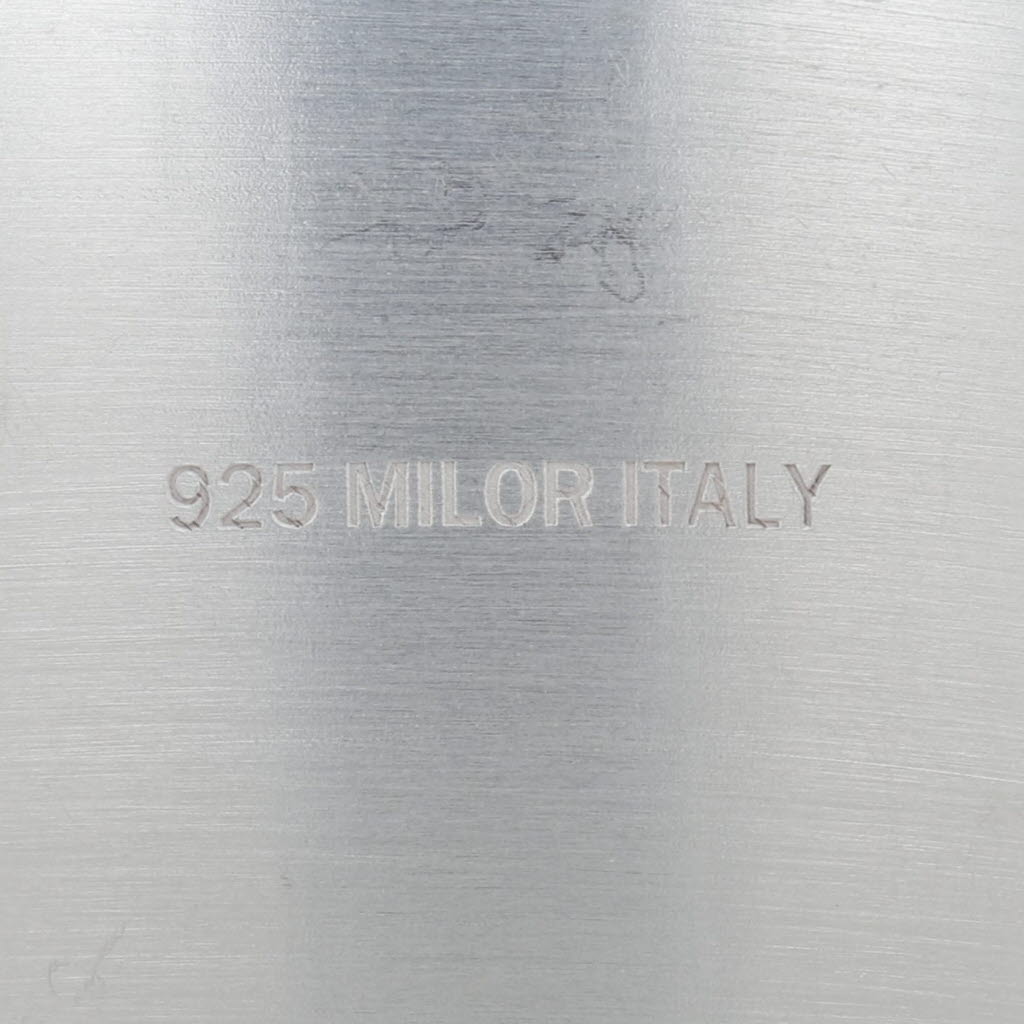 Milor Italy Brushed Silver Cuff Bracelet Sterling Statement 7.5" 41mm