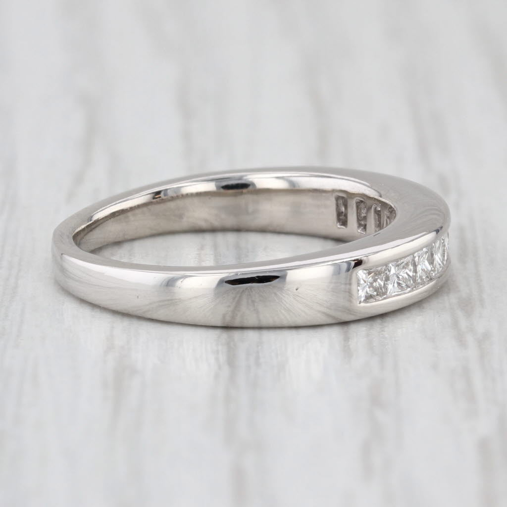 0.50ctw VS2 Channel Set Princess Wedding Band 950 Platinum Size 6-6.25 Ring