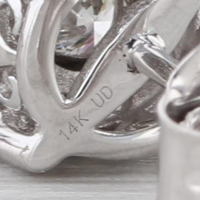 0.24ctw Diamond Halo Stud Earrings 14k White Gold Round Studs Butterfly Backs