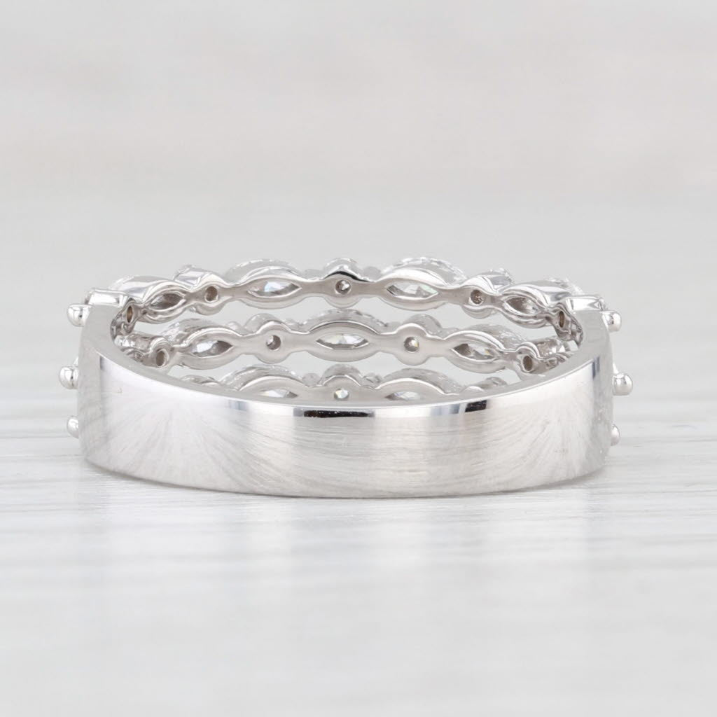 Light Gray New 0.78ctw Diamond 3-Band Ring 14k White Gold Size 6.25-6.5 Stackable Band