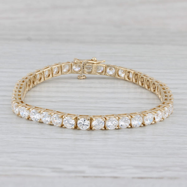 9.50ctw Cubic Zirconia Tennis Bracelet 14k Yellow Gold 6.75" 4.1mm