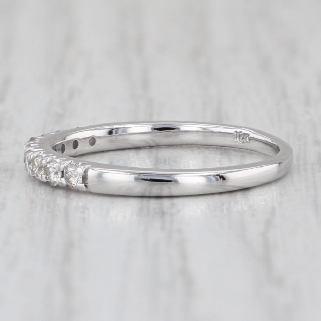 0.23ctw Diamond Wedding Band 10k White Gold Size 6 Stackable Ring