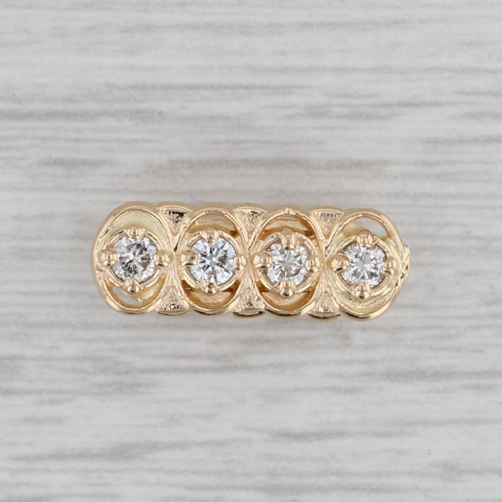 Gray Richard Klein Diamond Slide Bracelet Charm 14k Yellow Gold Vintage